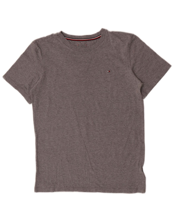 Tommy Hilfiger T-Shirt-Oberteil für Jungen, 14–15 Jahre, graue Baumwolle