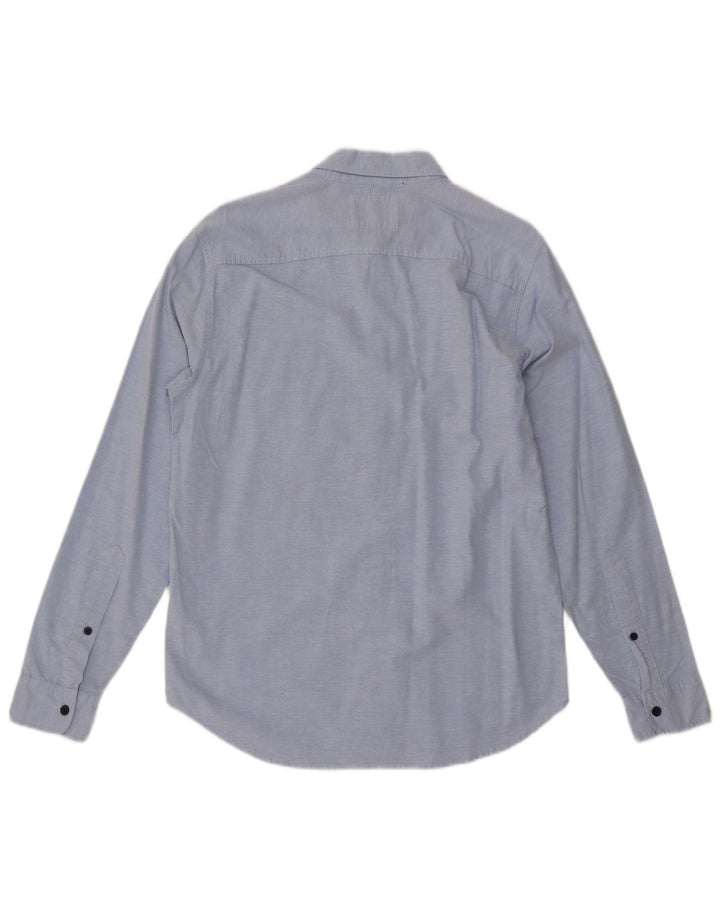 HOLLISTER Herrenhemd aus mittelblauer Baumwolle