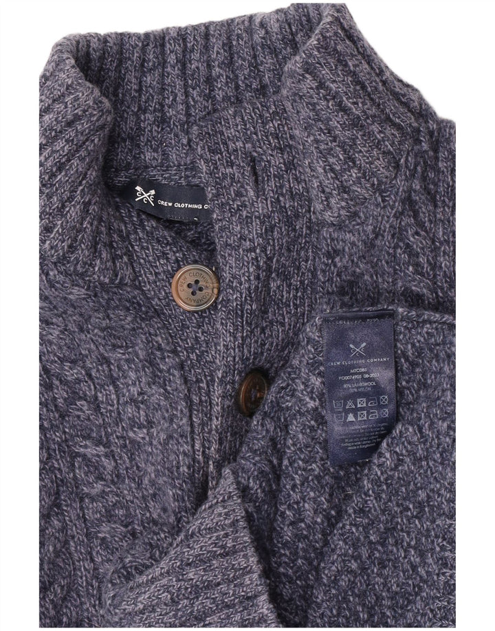 Crew Clothing Herren-Pullover mit Knopfkragen, Größe S, Marineblau meliert