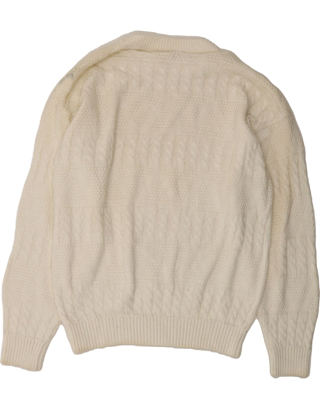 HENRY MORELL Mens Crew Neck Jumper Sweater Large Off White Vintage Henry Morell and Second-Hand Henry Morell from Messina Hembry 