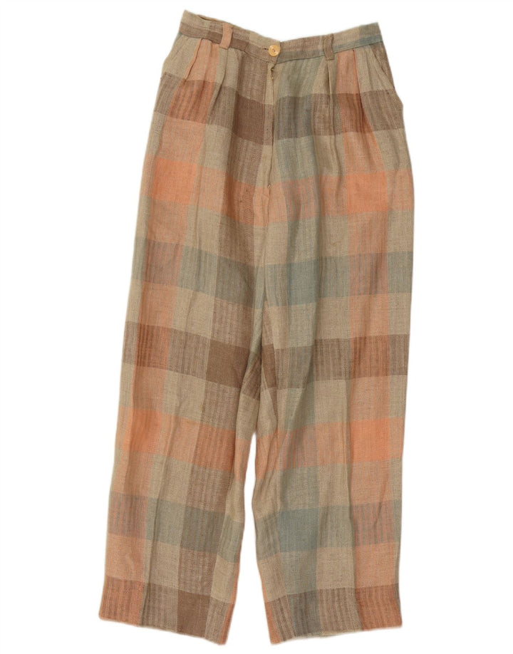 Vintage Damen Chinohose mit Pegged, W26, L26, mehrfarbiges Gingham