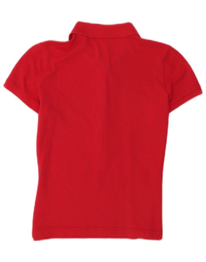 Lacoste Damen Kurzarm-Poloshirt, Größe 40, mittelrote Baumwolle