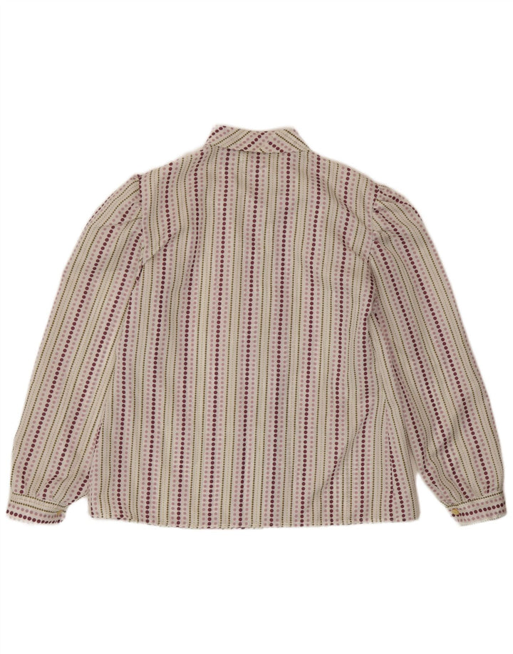 Vintage Damen Shirt UK 14 Medium Mehrfarbig gestreift
