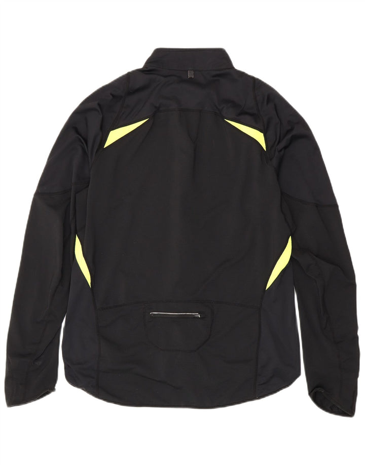 Nike Herren-Trainingsanzugoberteil, UK-Größe 42/44, großes schwarzes Colourblock-Polyester