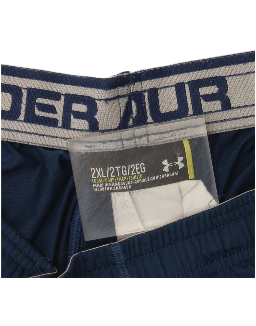 Under Armour Herren-Sportshorts 2XL Marineblaues Colourblock-Polyester