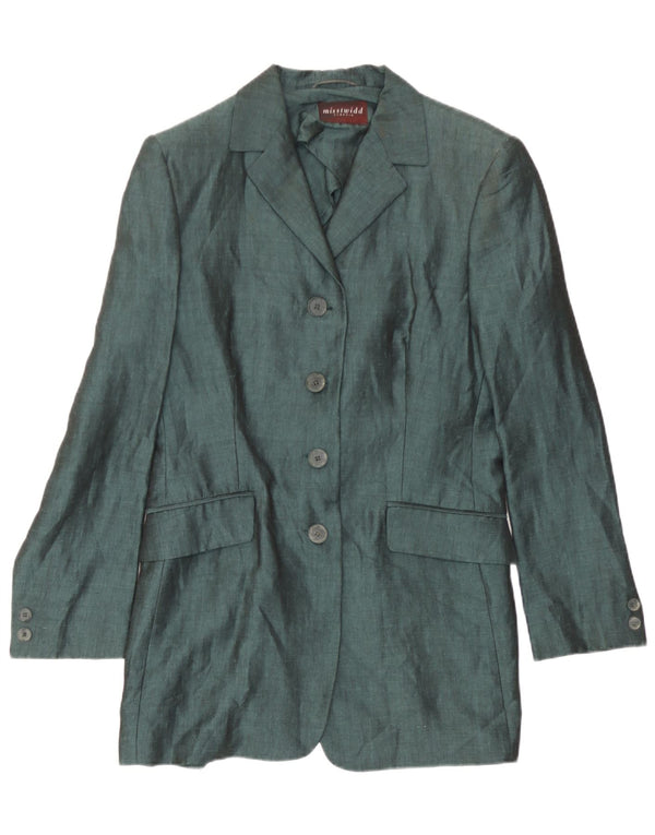 Misstwidd Damen Blazer Jacke IT 44 Mittelgrünes Leinen