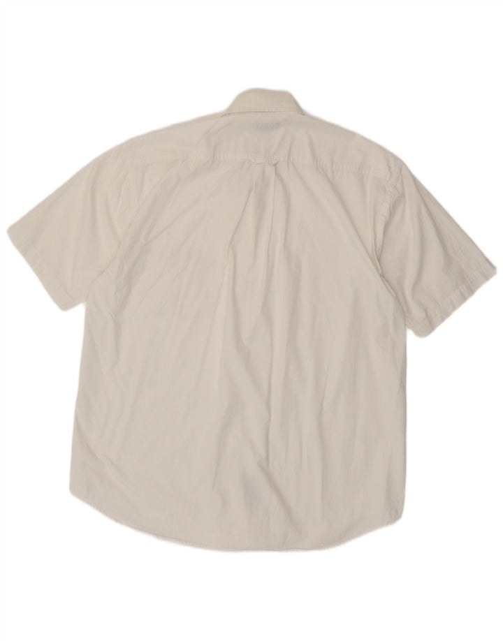 Gant Herren-Hemd, kurzärmelig, normale Passform, groß, aus weißer Baumwolle