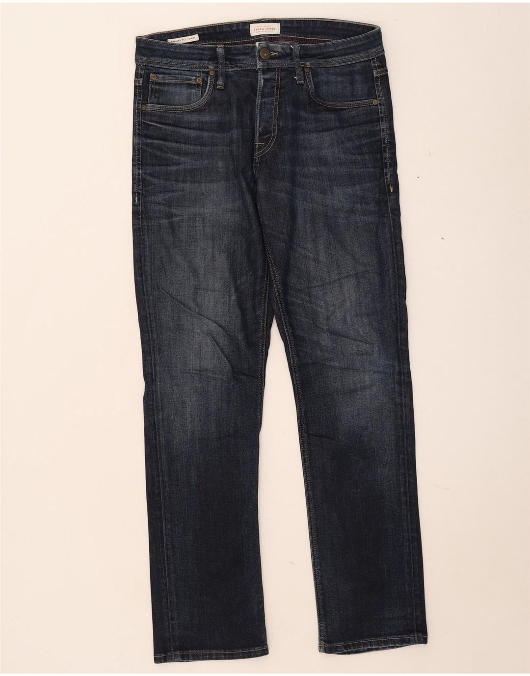 Jack & Jones Herren Clark Regular Fit Straight Jeans W32 L32 Blau