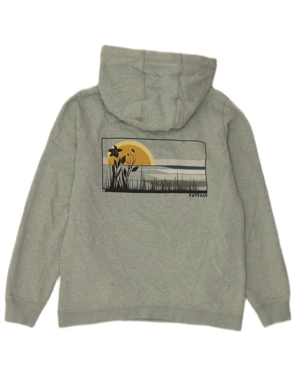 Fat Face Damen-Kapuzenpullover mit Grafik, übergroß, Gr. 10, Größe S, Grün, Blumenmuster