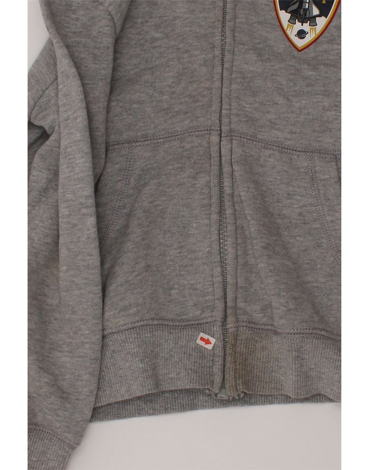 Benetton Jungen-Kapuzenpullover mit grafischem Reißverschluss, 5–6 Jahre, Grau