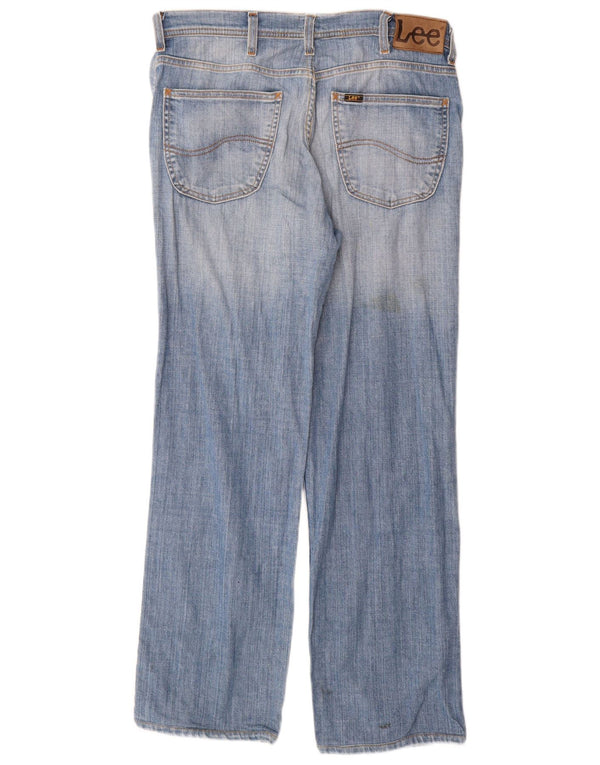 Lee Mens Brooklyn Straight Jeans W34 L34 Blue Cotton