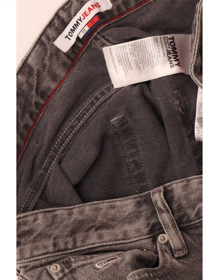 Tommy Hilfiger Herren Straight Jeans W33 L32 Graue Baumwolle