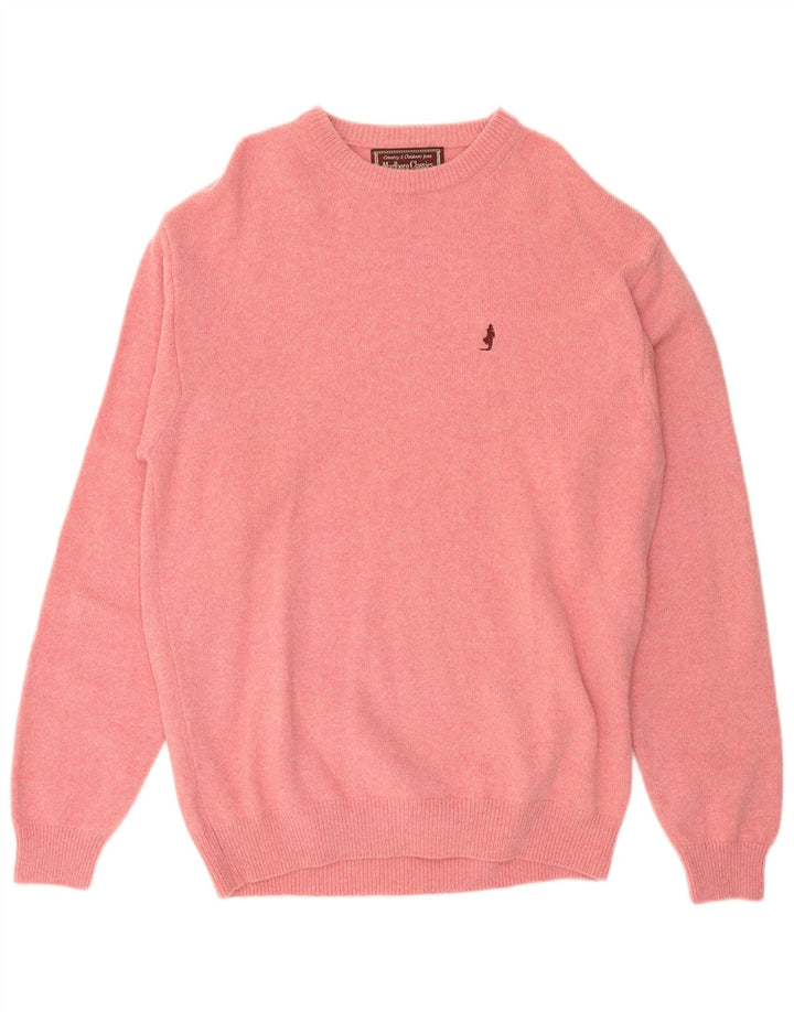 MARLBORO CLASSICS Herren-Pullover mit Rundhalsausschnitt, XL, rosa Wolle