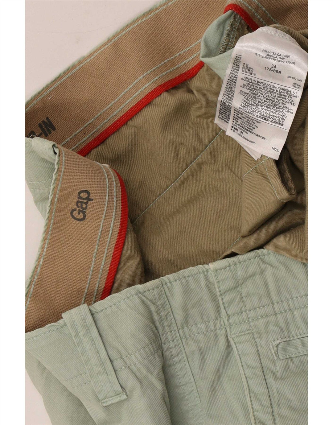Gap Herren Chino-Shorts, Größe L, W34, grüne Baumwolle