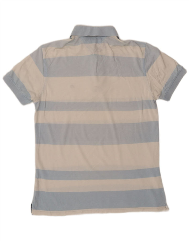Tommy Hilfiger Herren-Poloshirt mit individueller Passform, mittelblau gestreift