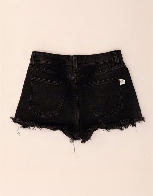 Zara Damen Jeansshorts EU 36 XS W26 Schwarze Baumwolle