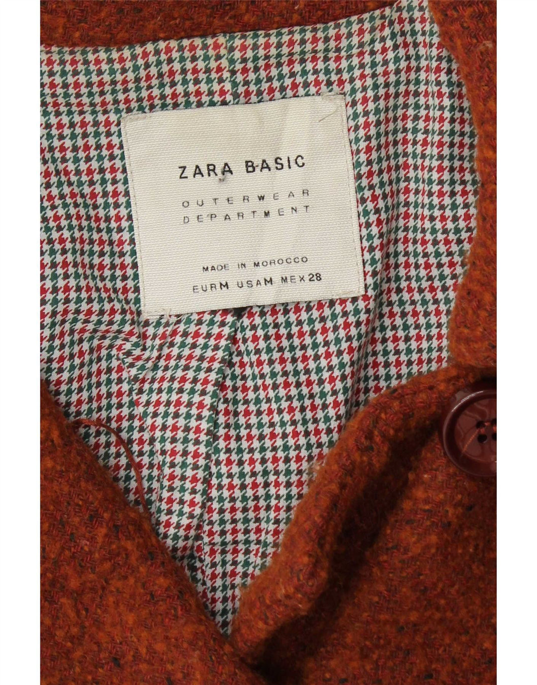 Zara Damen Zweireihiger Mantel UK 12 Mittelbraune Wolle