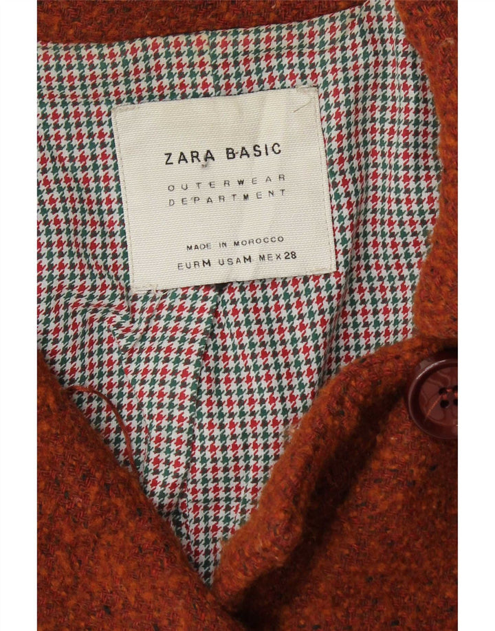 Zara Damen Zweireihiger Mantel UK 12 Mittelbraune Wolle