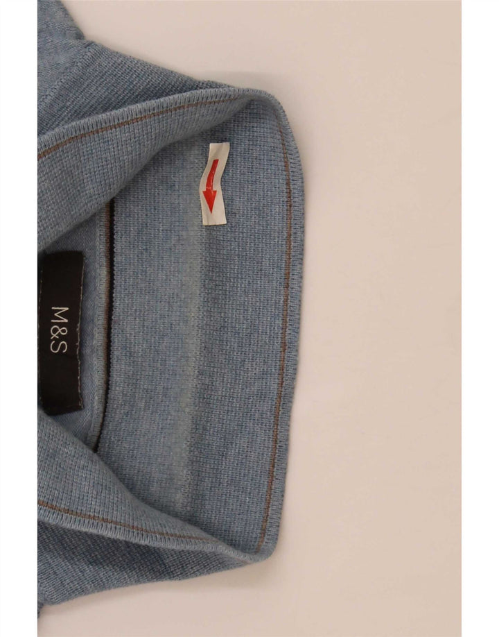 Marks & Spencer Herren Rollkragenpullover aus mittelblauer Baumwolle