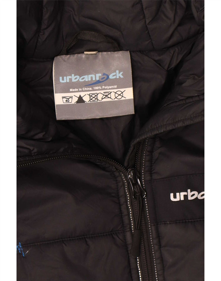 Urbanrock Herren-Jacke mit Kapuze, gepolstert, UK 40, Größe L, Schwarz, Polyester