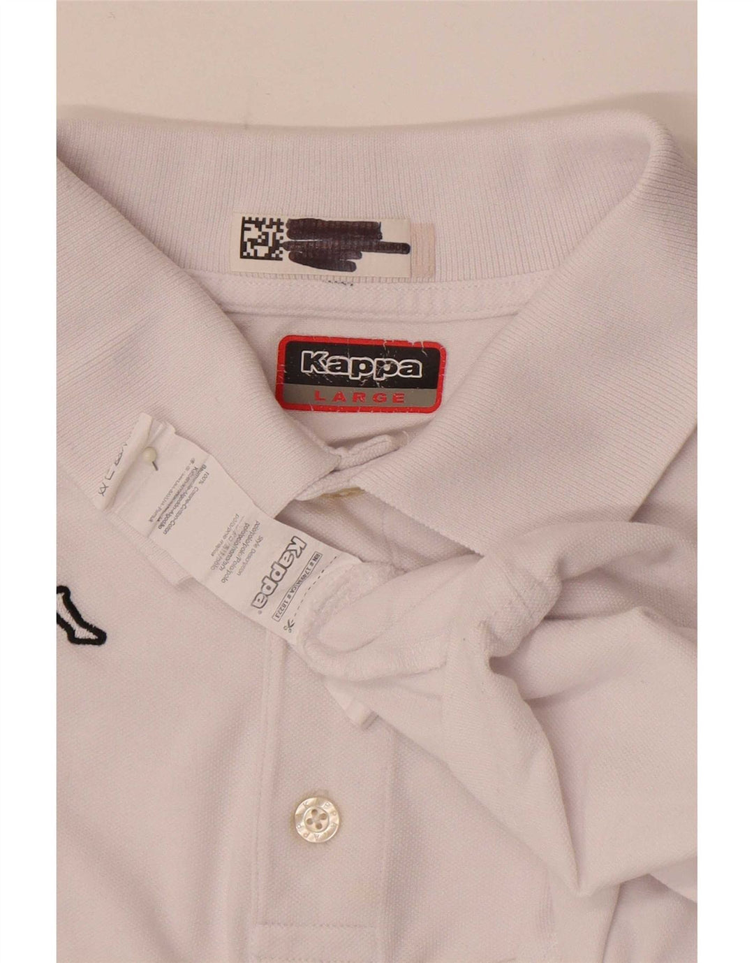 Kappa Herren-Poloshirt, groß, weiße Baumwolle