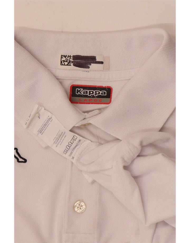 Kappa Herren-Poloshirt, groß, weiße Baumwolle