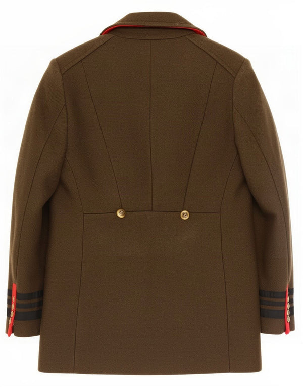 Zara Damen Pea Coat UK 10 Small Khaki Wolle