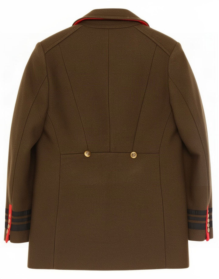 Zara Damen Pea Coat UK 10 Small Khaki Wolle