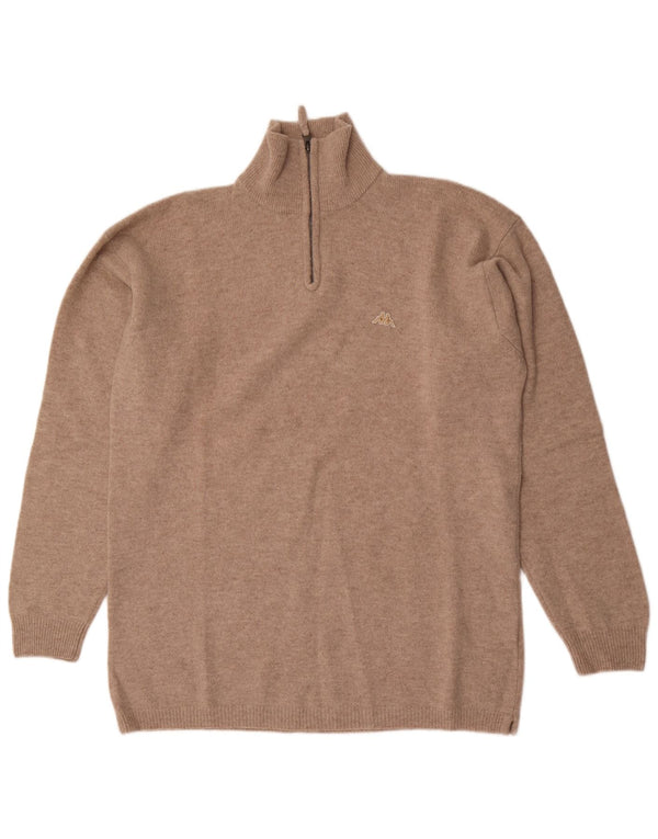 Kappa Herren-Pullover mit Reißverschluss, 2XL, beige Wolle