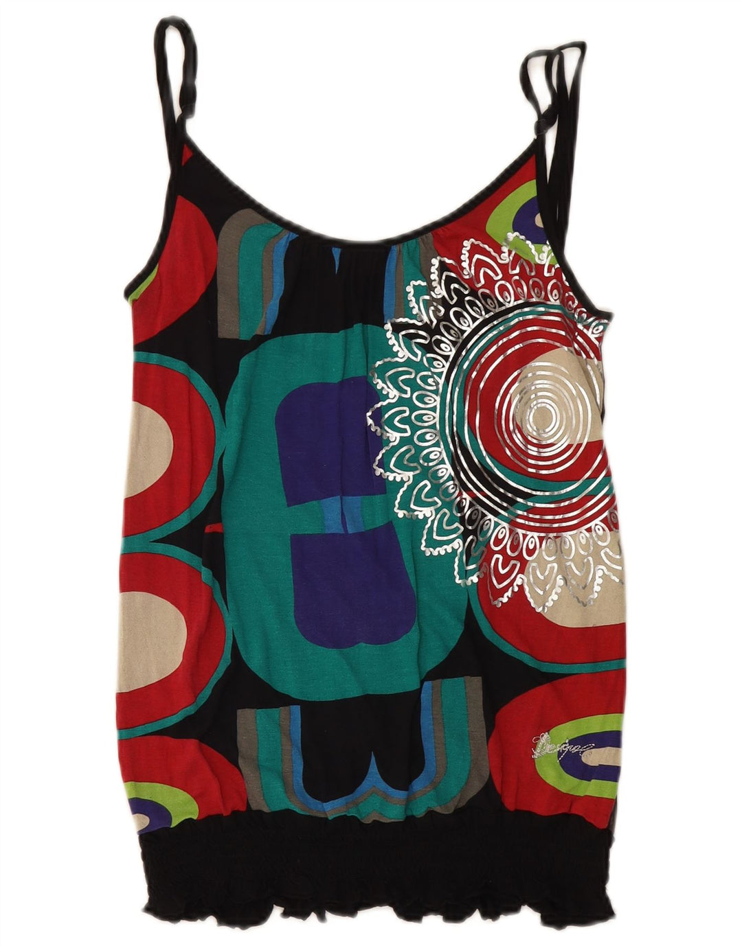 DESIGUAL Damen Cami Top UK 12 Medium Mehrfarbig Geometrisch