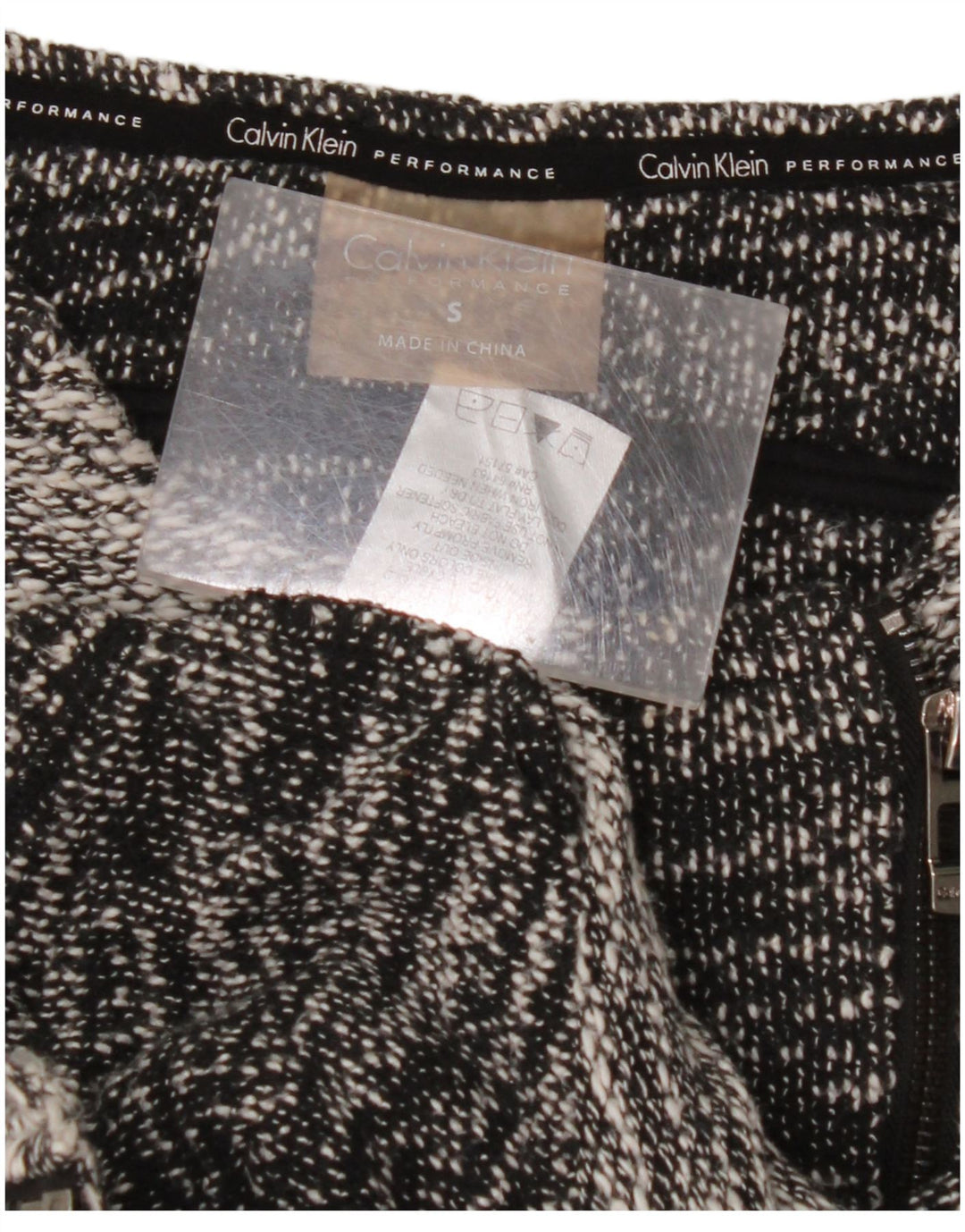 CALVIN KLEIN Damen Crop Blazer Jacke UK 10 Small Graue Colourblock-Baumwolle