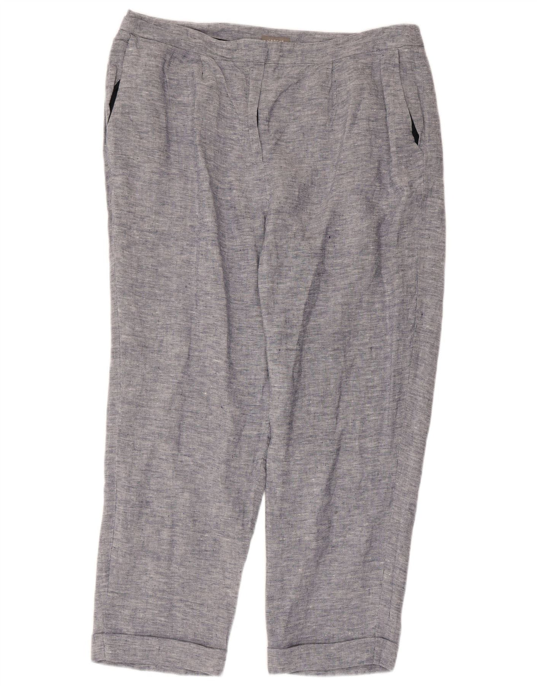 JAEGER Gerade geschnittene Damenhose UK 16 Large W36 L25 Blaues Leinen