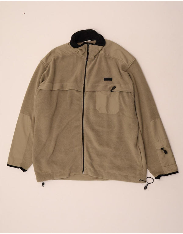 Asics Herren Fleecejacke UK 44 2XL Khaki Colourblock