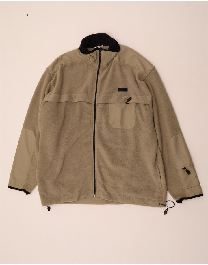 Asics Herren Fleecejacke UK 44 2XL Khaki Colourblock