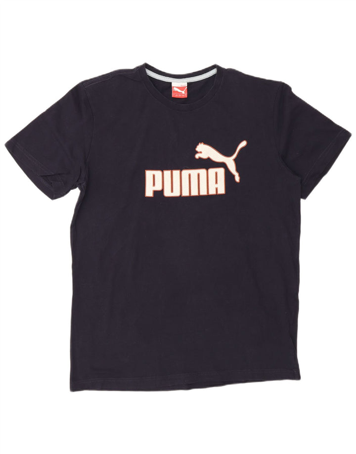 Puma Herren-T-Shirt mit Grafik, groß, marineblau, Baumwolle