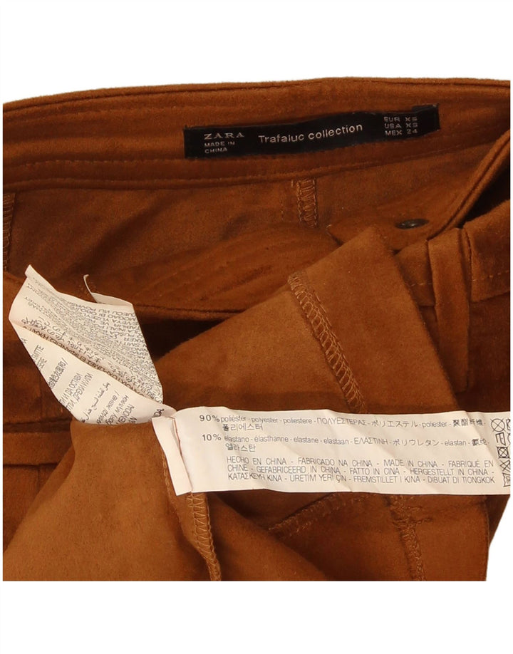 Zara Damen Trafaluc Minirock XS W24 Braunes Polyester