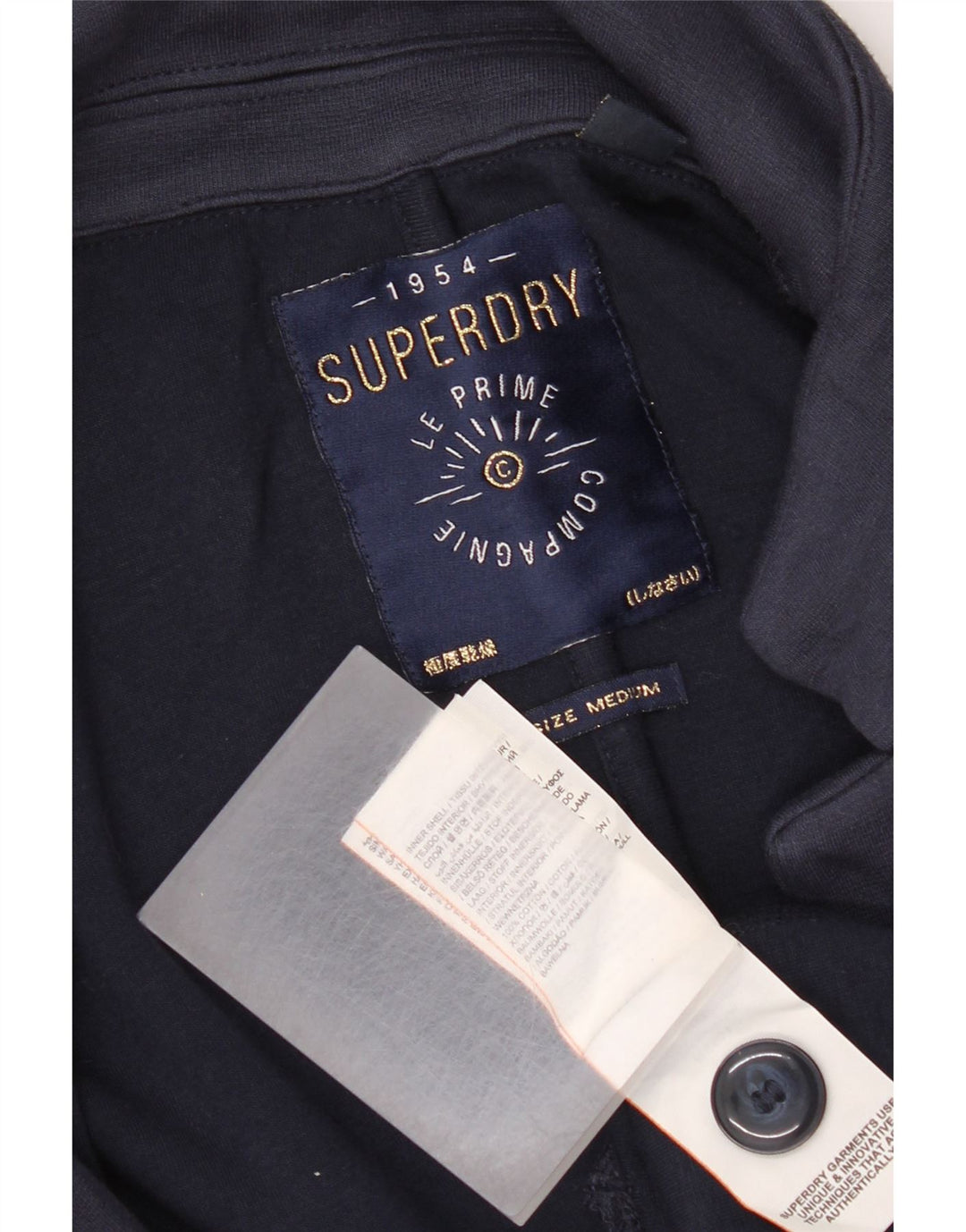 Superdry Damen-Blazer mit 1 Knopf, Größe UK 14, mittelmarineblau, Baumwolle