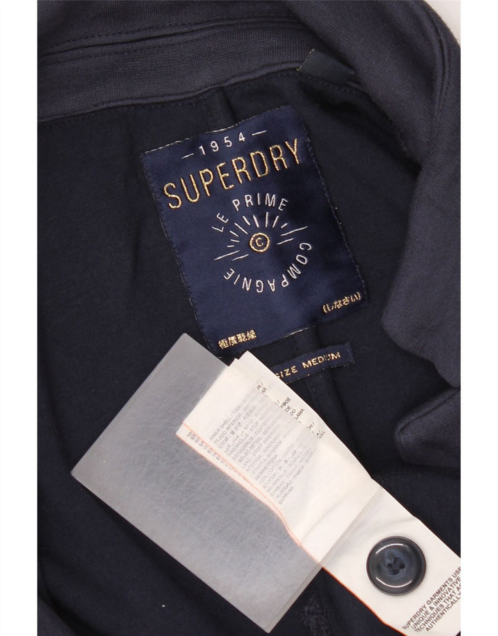 Superdry Damen-Blazer mit 1 Knopf, Größe UK 14, mittelmarineblau, Baumwolle