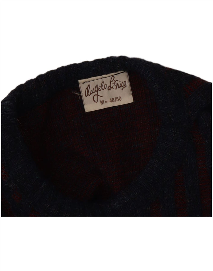 Angelo Litrico Herren-Pullover mit Rundhalsausschnitt, EU 48/50, mittelblau, geometrisch