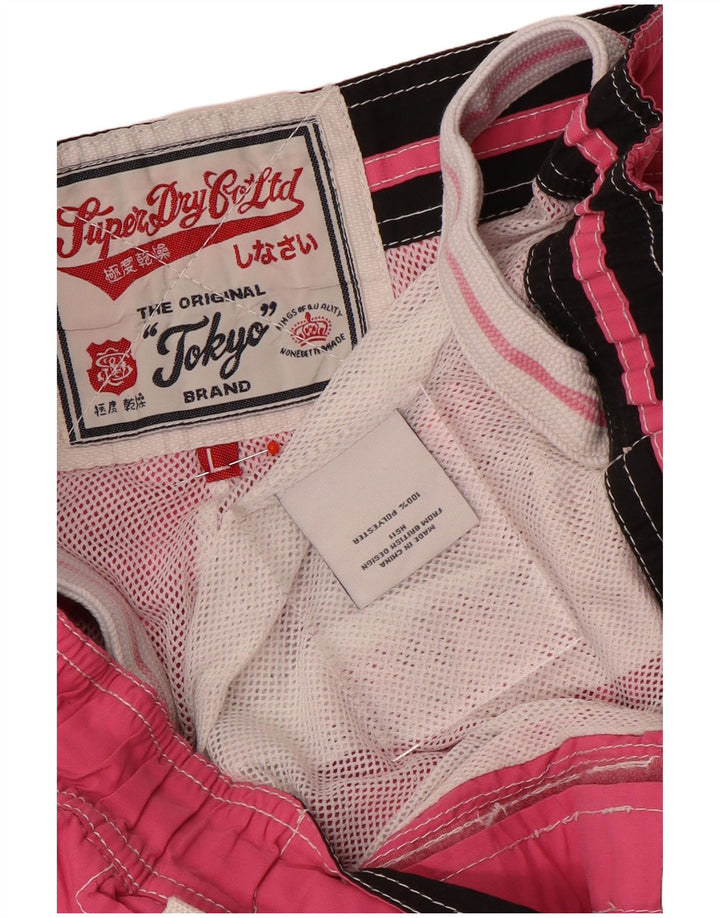 Superdry Herren-Badeshorts mit Grafik, groß, rosa, Polyester
