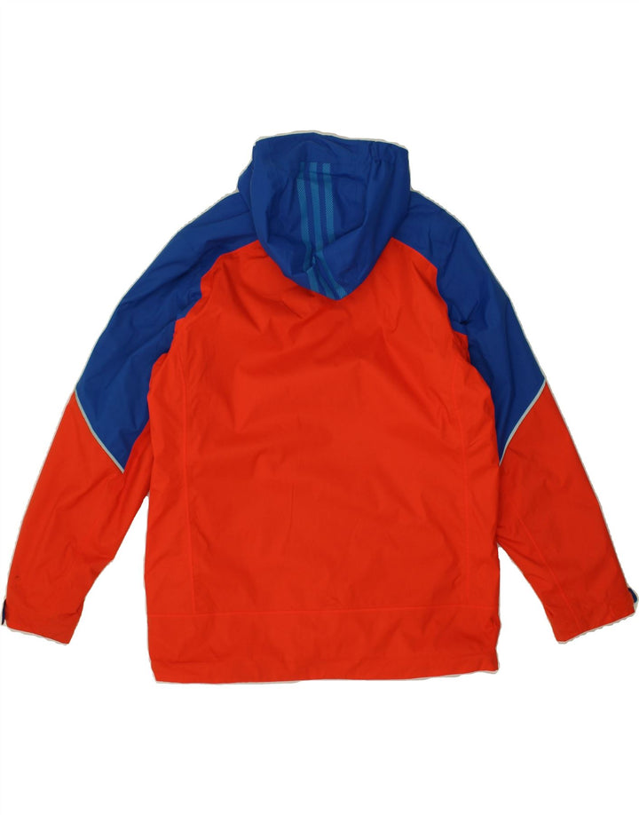 ADIDAS Boys Hooded Windbreaker Jacket 11-12 Years Red Colourblock Vintage Adidas and Second-Hand Adidas from Messina Hembry 