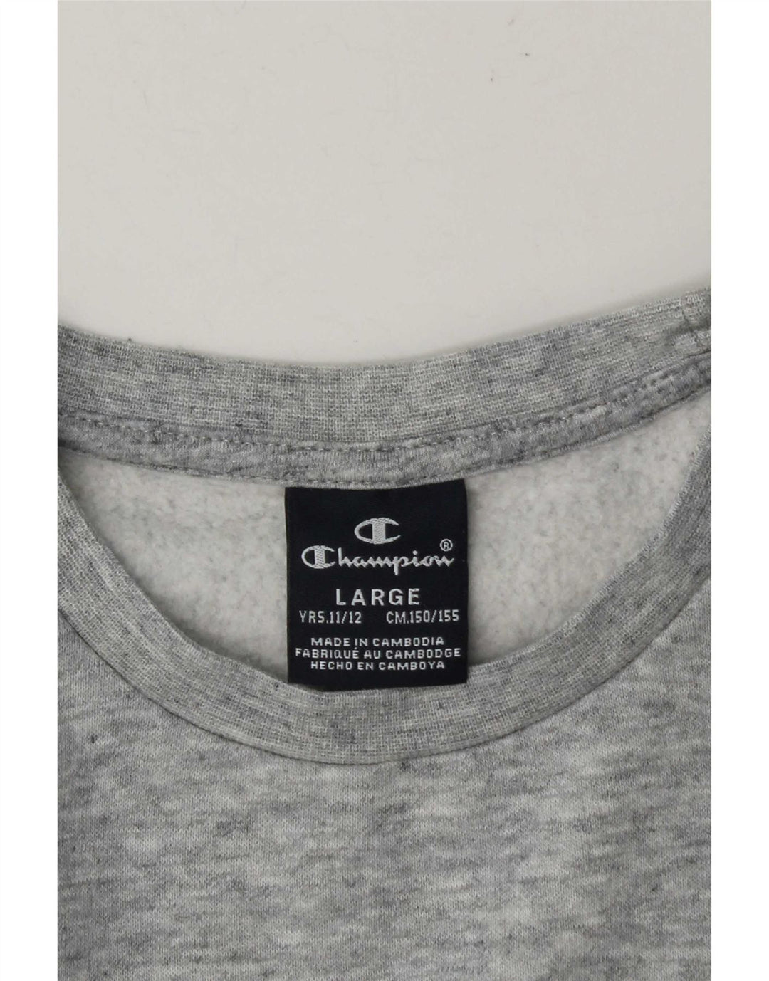 Champion Sweatshirt-Pullover mit Grafik für Jungen, 11–12 Jahre, Größe L, Grau meliert