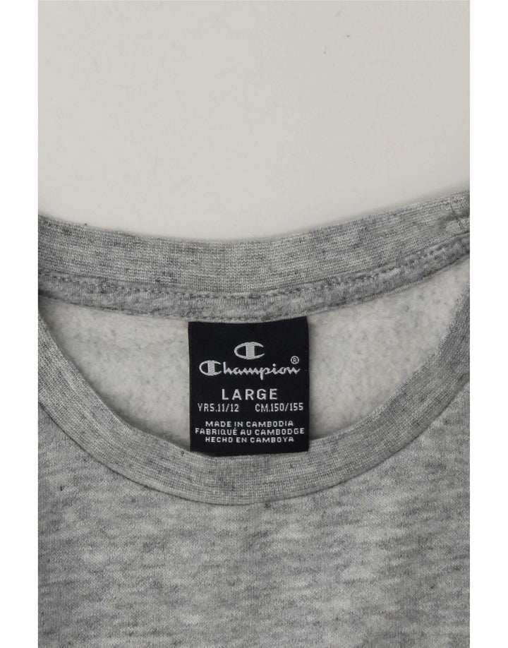 Champion Sweatshirt-Pullover mit Grafik für Jungen, 11–12 Jahre, Größe L, Grau meliert
