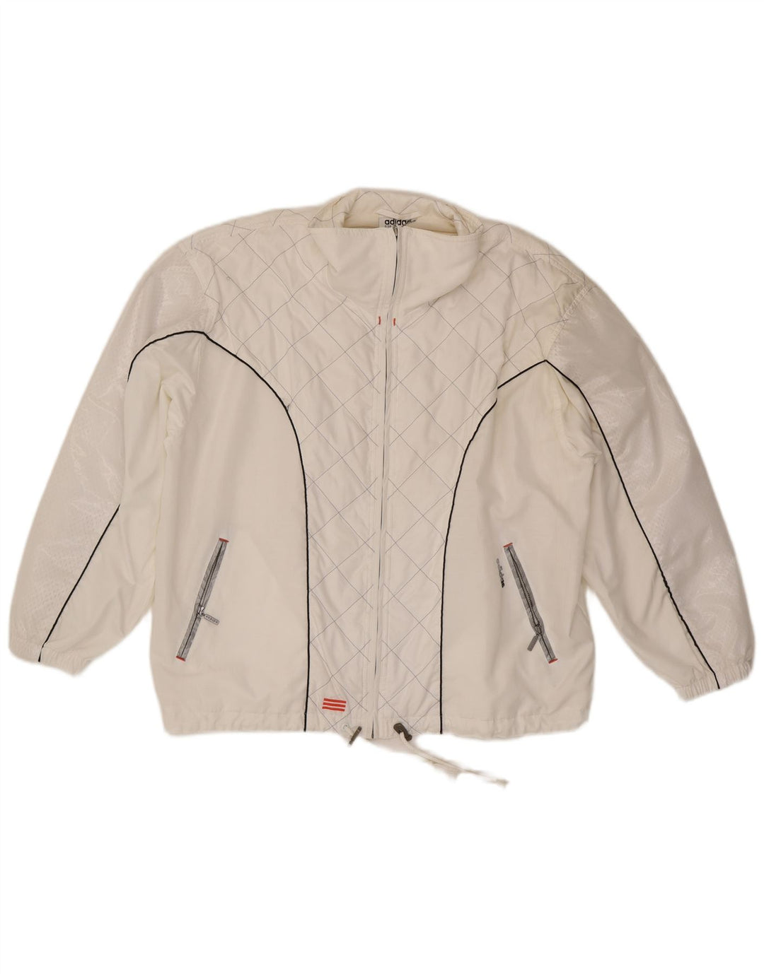 Adidas übergroße Trainingsjacke für Damen, UK 10, Größe S, weiß, Polyester