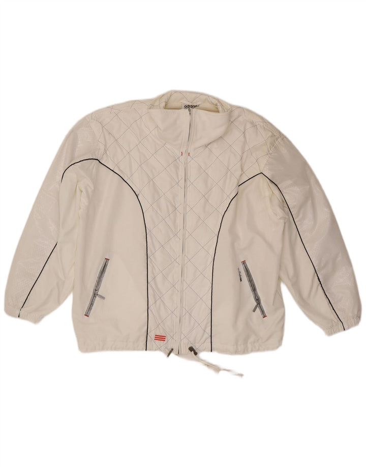 Adidas übergroße Trainingsjacke für Damen, UK 10, Größe S, weiß, Polyester