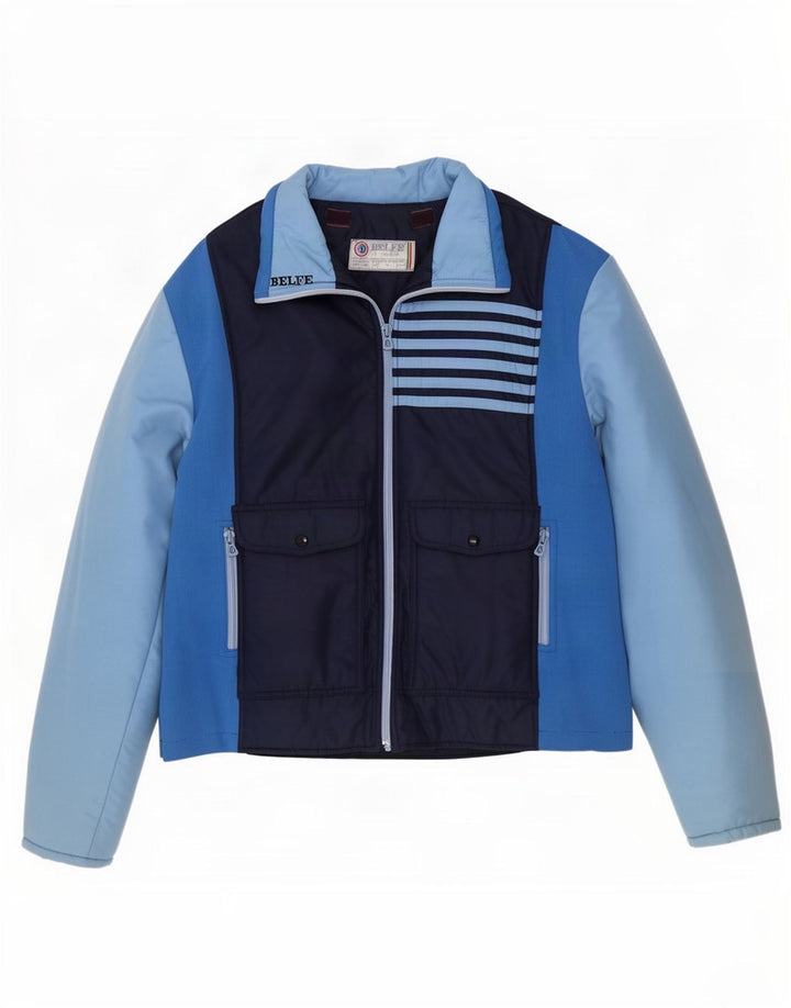 Belfe & Herren Wattierte Jacke IT 58 4XL Blauer Farbblock