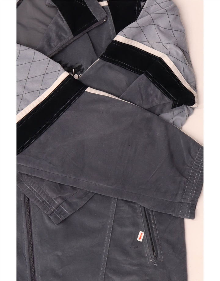 DIADORA Herren-Trainingsanzugoberteil aus Velours mit Grafik, UK 46, XL, Grau, Farbblock