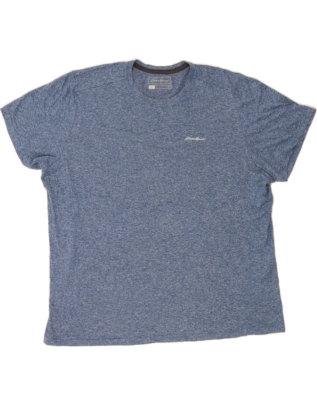 EDDIE BAUER Mens T-Shirt Top 2XL Blue Flecked Polyester Vintage Eddie Bauer and Second-Hand Eddie Bauer from Messina Hembry 