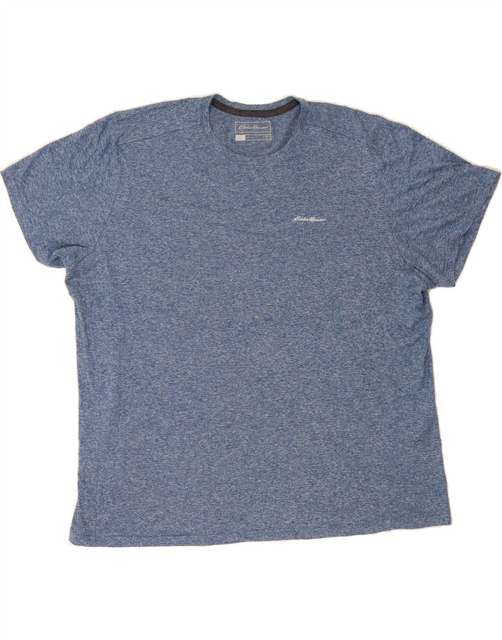 EDDIE BAUER Mens T-Shirt Top 2XL Blue Flecked Polyester Vintage Eddie Bauer and Second-Hand Eddie Bauer from Messina Hembry 
