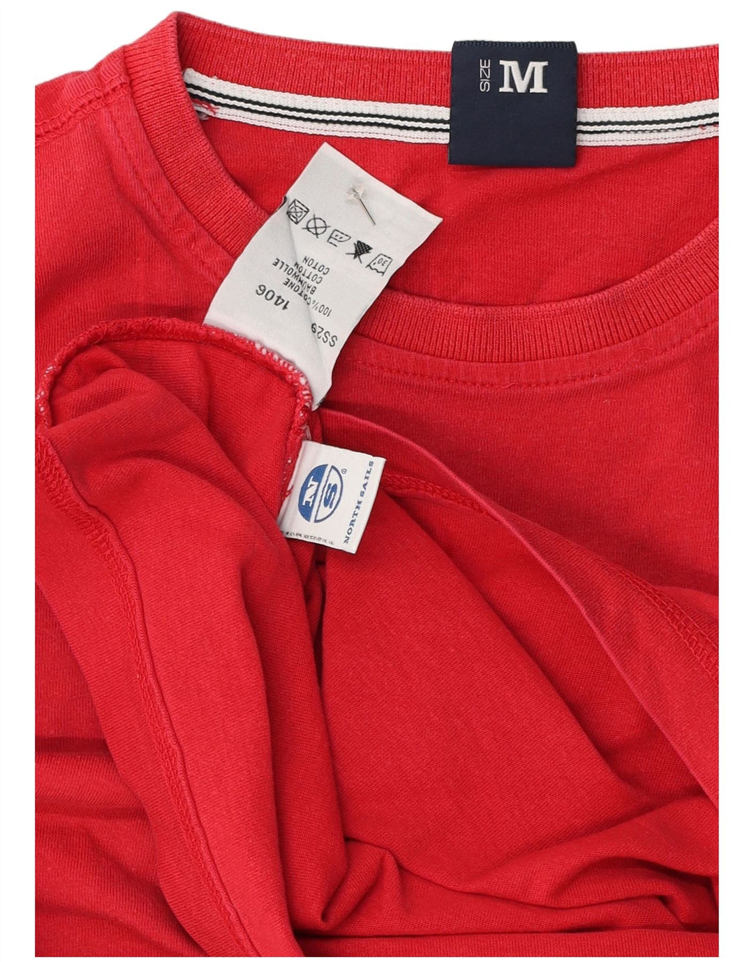 North Sails Herren Grafik-T-Shirt-Oberteil aus mittelroter Baumwolle